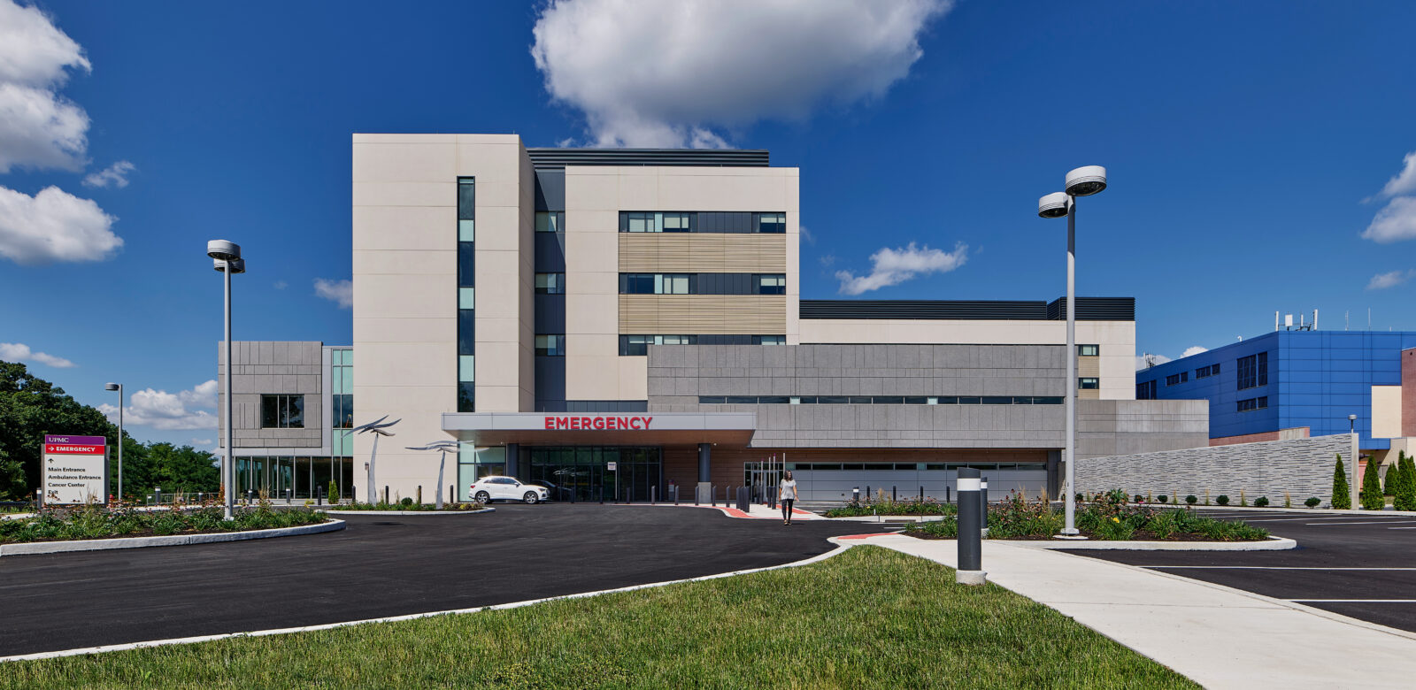 Rendering of an exterior of a hospital