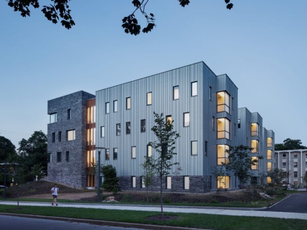 Exterior of brick and siding Dickinson College High Street Residence Hall