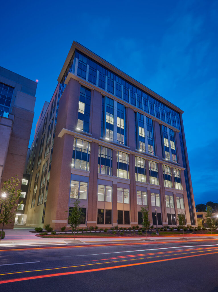 Exterior of Healthcare building at night