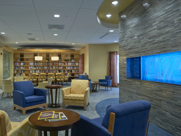 Interior of a common area in a senior living building