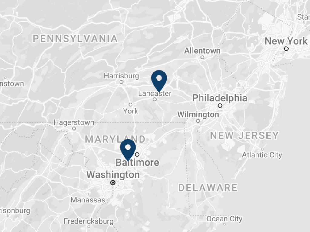 Map of Benchmark Construction offices